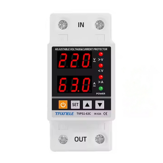 Taxnele 63A 230V Digital Energy Meter | Over/Under Voltage & Overload Protection.
