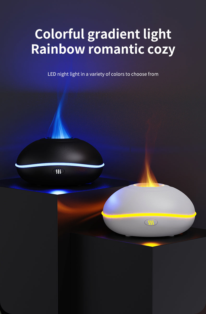 HIVAGI® Flame Diffuser Humidifier: Aromatherapy Bliss with LED Lights and Mist. - HIVAGI®