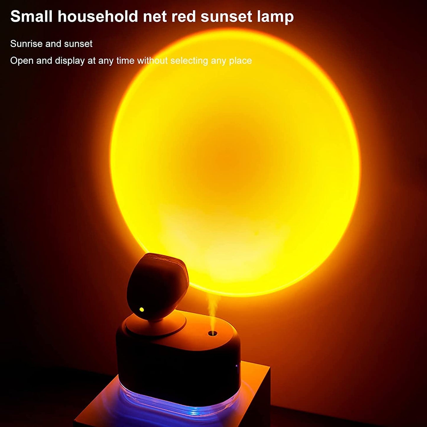 HIVAGI® Portable Mini Humidifier with Sunset Lamp - Enhance Your Environment with Mist, Light, and Relaxation. - HIVAGI®