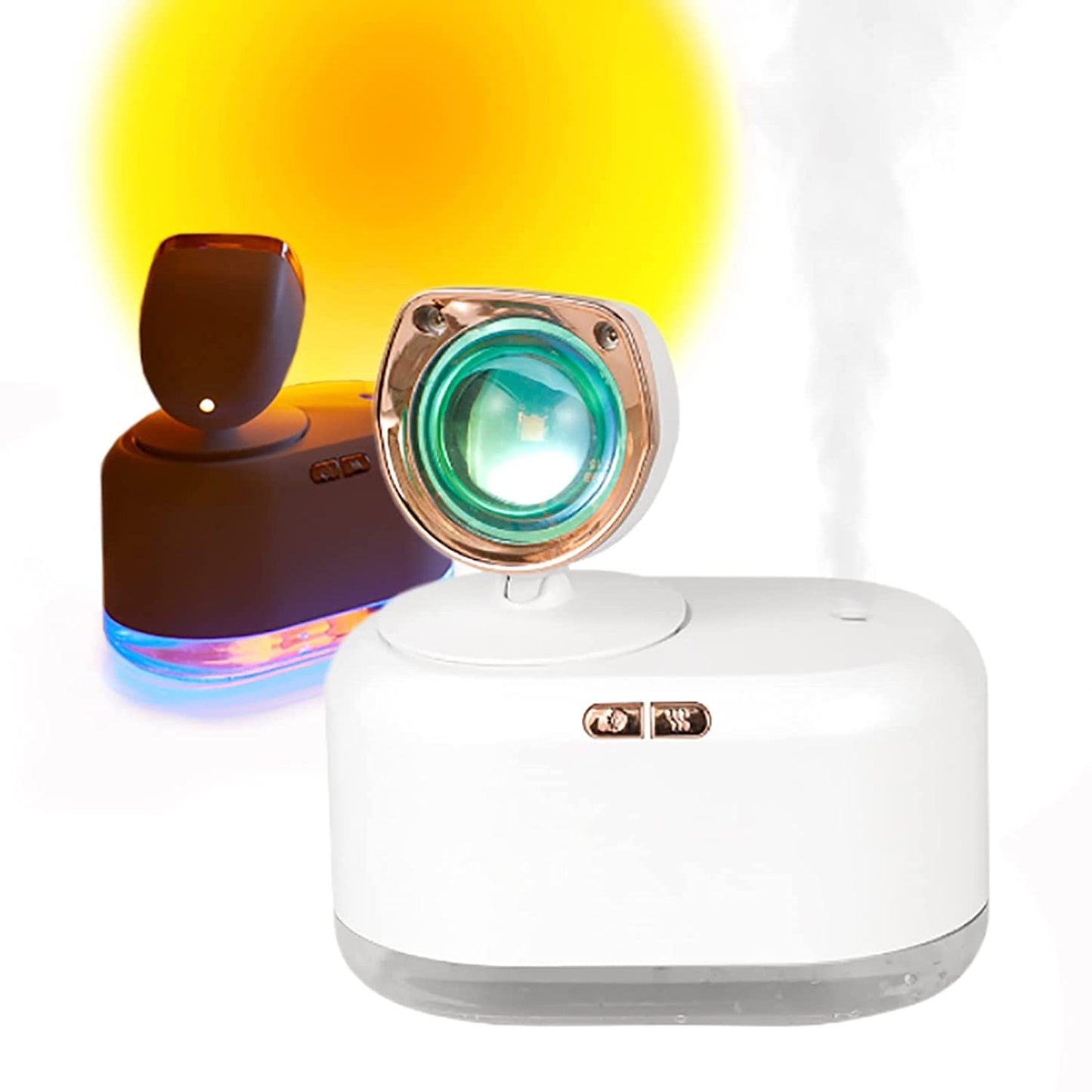 HIVAGI® Portable Mini Humidifier with Sunset Lamp - Enhance Your Environment with Mist, Light, and Relaxation. - HIVAGI®