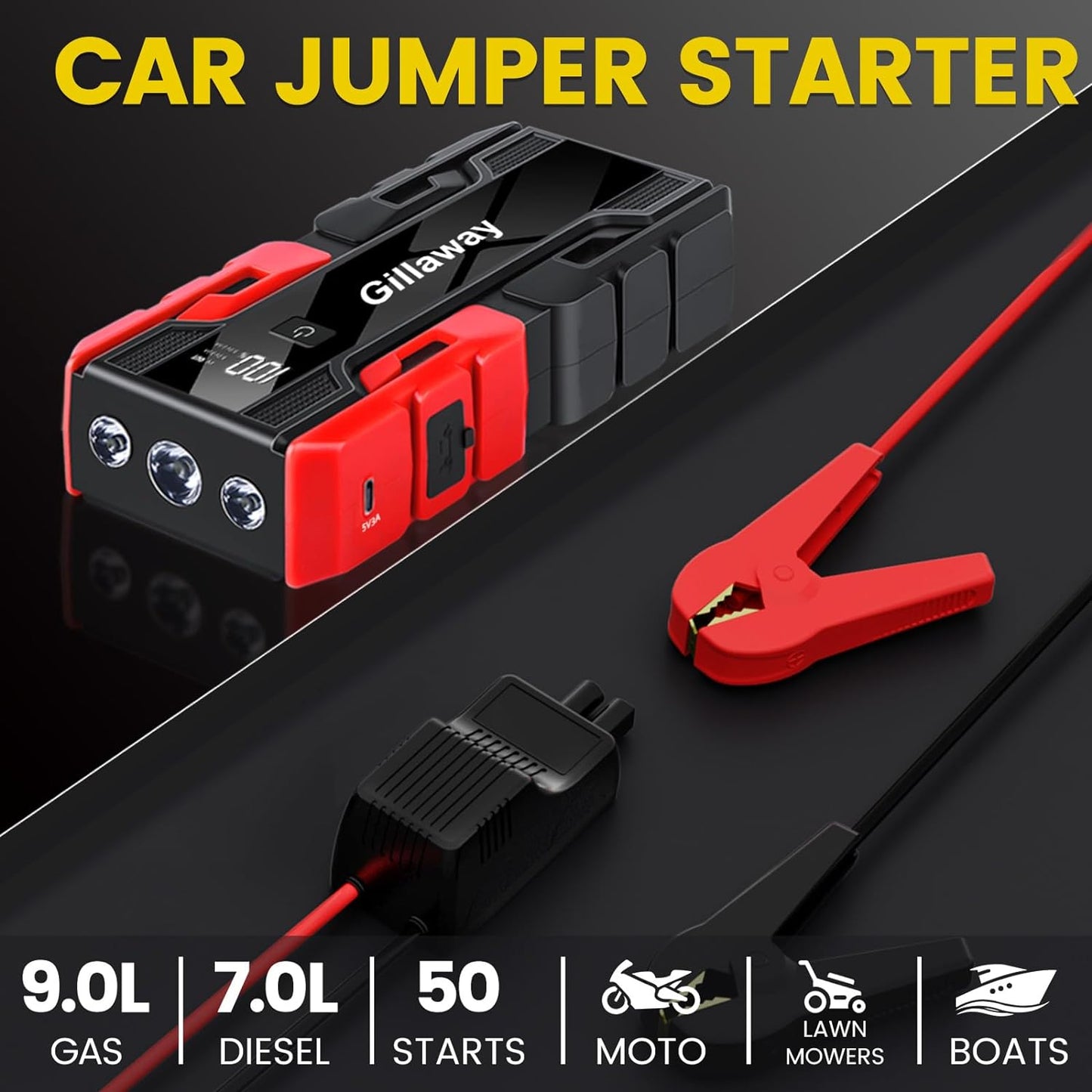 Gillaway 001B 4000A Car Jump Starter: The Ultimate Vehicle Companion.