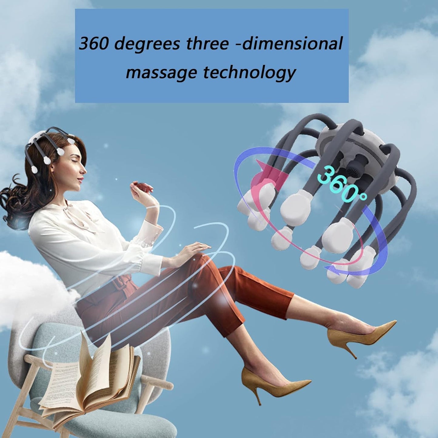 HIVAGI® Octopus Head Massager: Stress Relief and Relaxation - Electric Scalp Massager. - HIVAGI®