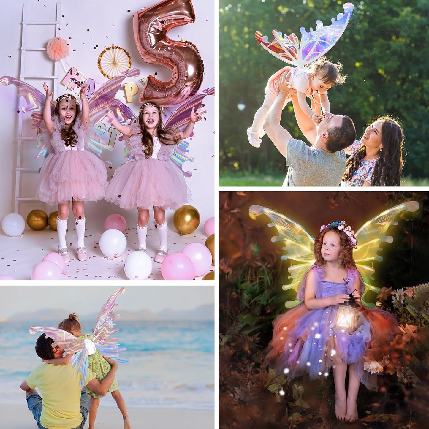 LED Butterfly Wings Costume for Girls - Light Up Princess Cosplay Perfect for Christmas, Festivals, and Birthday Parties. - HIVAGI®