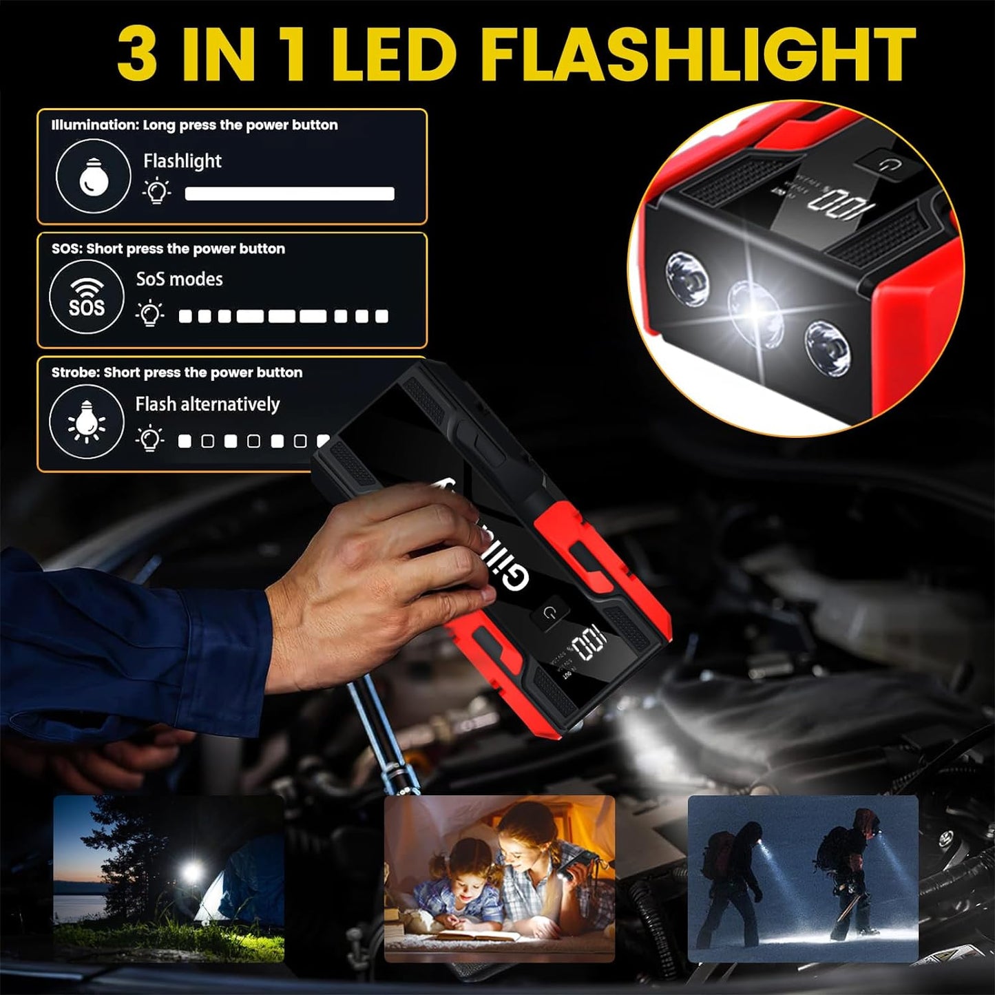 Gillaway 001B 4000A Car Jump Starter: The Ultimate Vehicle Companion.