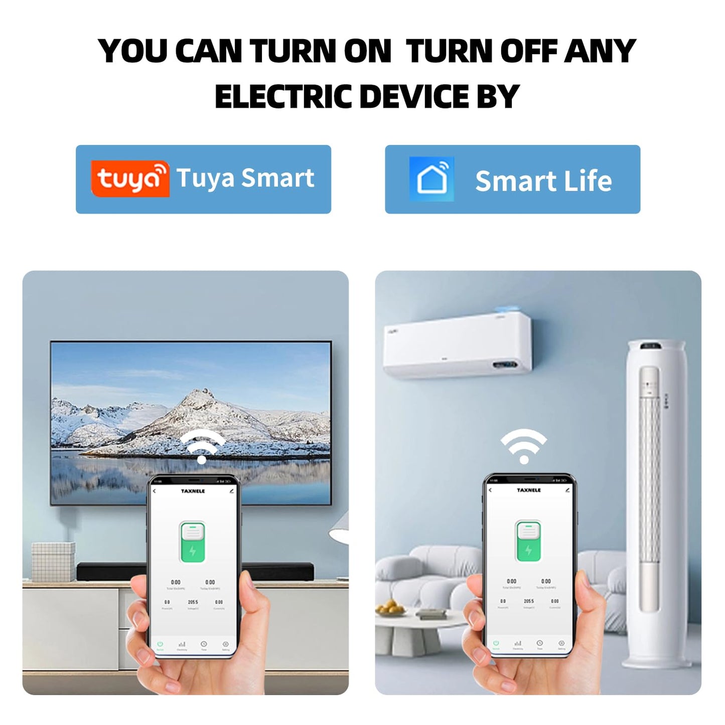 Taxnele Tuya WiFi Smart Circuit Breaker 63A 230V | Energy Meter, Voltmeter, Ammeter | Smart Life & Alexa Compatible