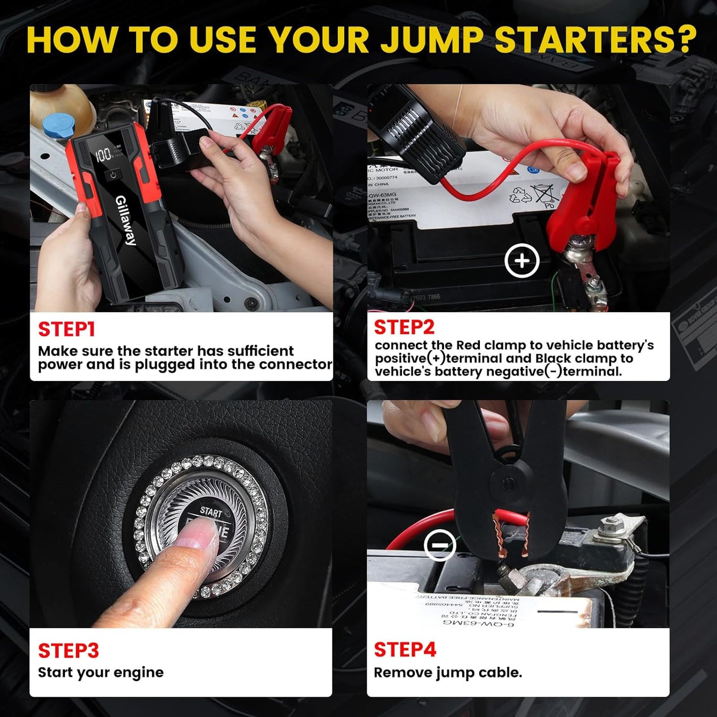 Gillaway 001B 4000A Car Jump Starter: The Ultimate Vehicle Companion.
