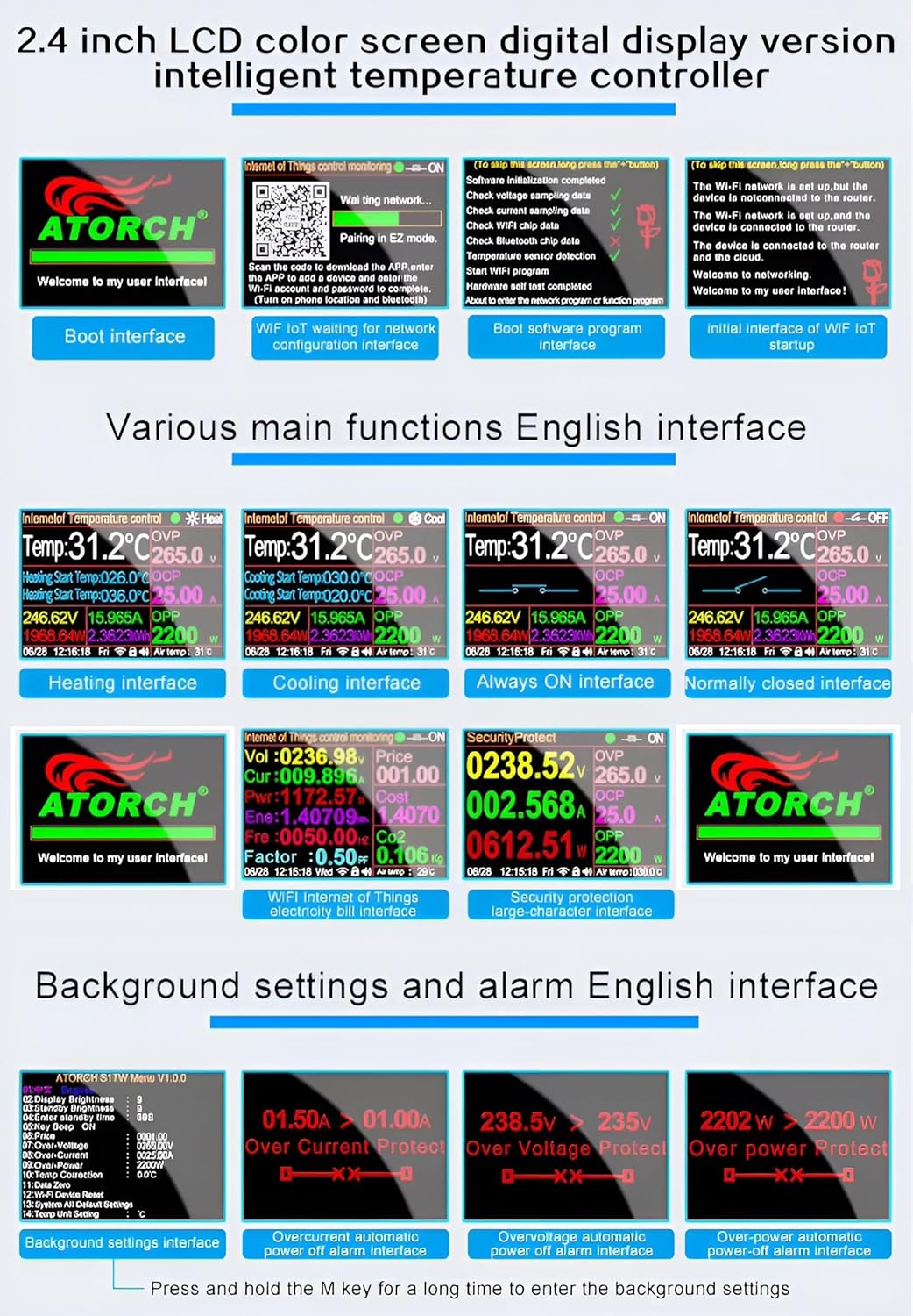 HIVAGI AT4PW 100A Tuya WiFi Smart Switch | DIN Rail Energy Meter with Remote Control & LCD Display