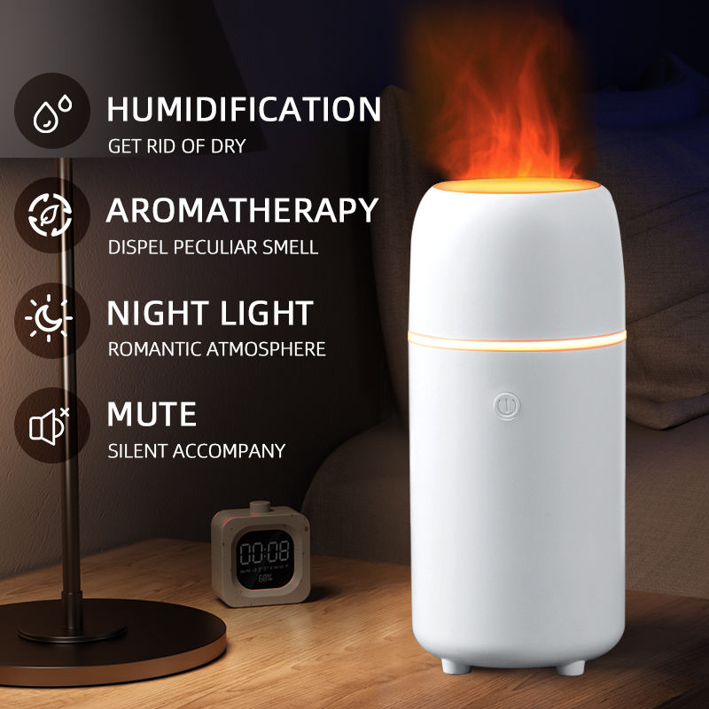 HIVAGI® 3D Flame Humidifier Ultrasonic Nebulizer - Aroma Diffuser with Color Changing LED Lights - Ideal for Home, Gym, Yoga. - HIVAGI®