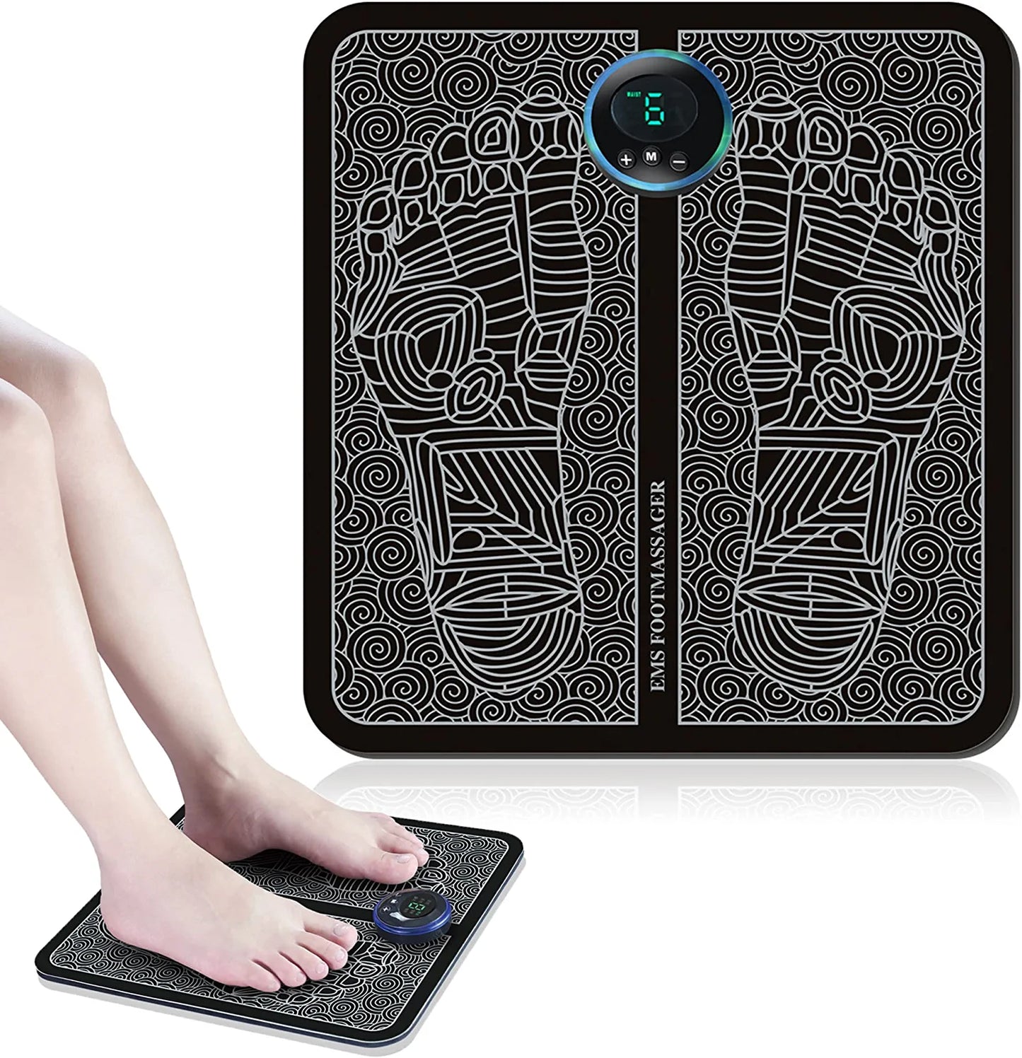 HIVAGI® Foot Massager Mat Pad Relax Feet for Home and Office Use Portable Electric Massage Pad. - HIVAGI®