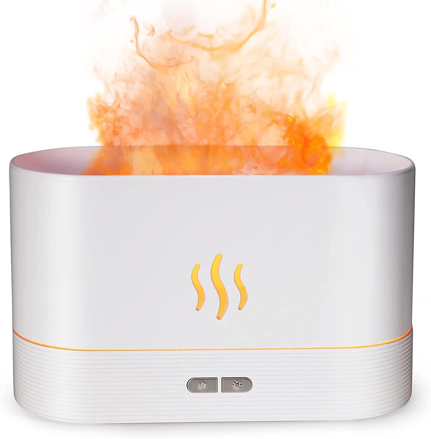 HIVAGI® Essential Oil Diffuser with Flame Light, 180mL Aromatherapy Mist Humidifier, Quiet Aroma Air Diffusers with Auto Shut-Off Protection (White). - HIVAGI®