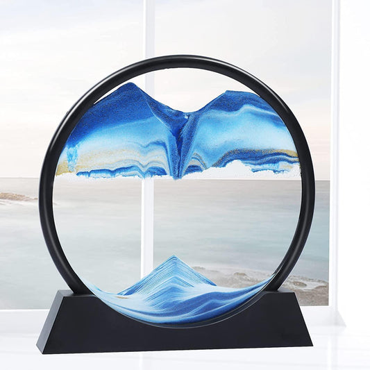 HIVAGI® Moving Sand Art Picture Glass Liquid Painting 3D Natural Landscape showpieces for Home Decor Office. - HIVAGI®