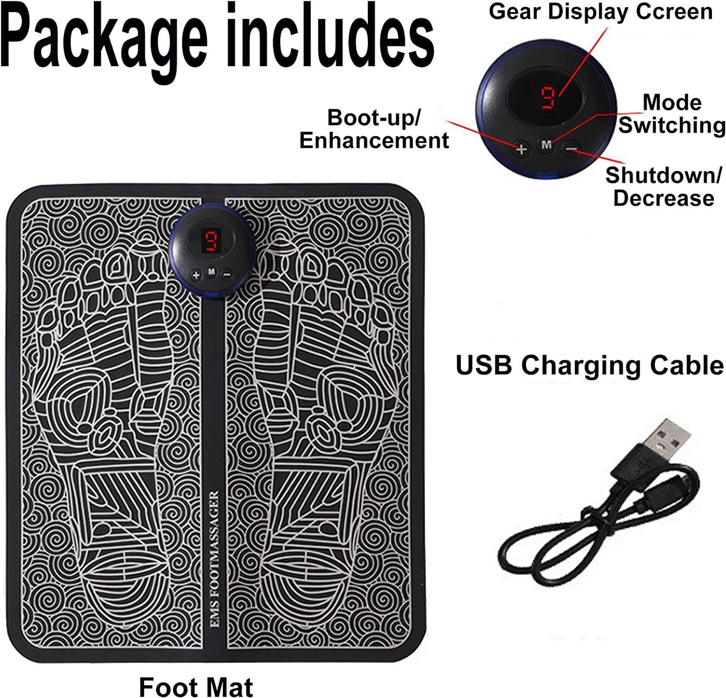HIVAGI® Foot Massager Mat Pad Relax Feet for Home and Office Use Portable Electric Massage Pad. - HIVAGI®