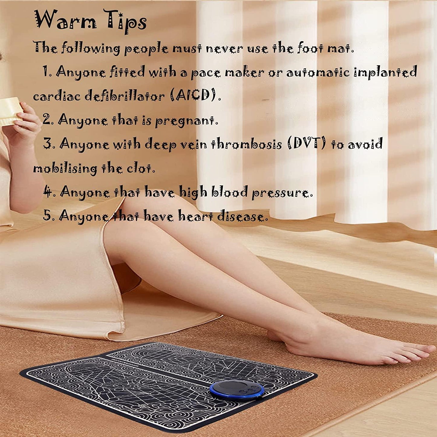 HIVAGI® Foot Massager Mat Pad Relax Feet for Home and Office Use Portable Electric Massage Pad. - HIVAGI®
