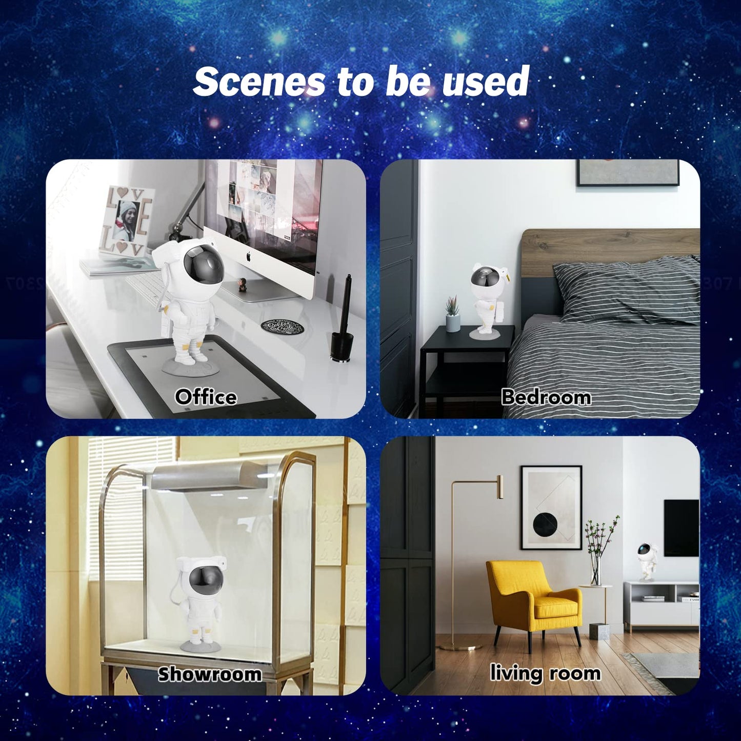HIVAGI® Astronaut Star Projector Night Light - LED Nebula Lamp with Remote Control and Timer for Kids Room. - HIVAGI®