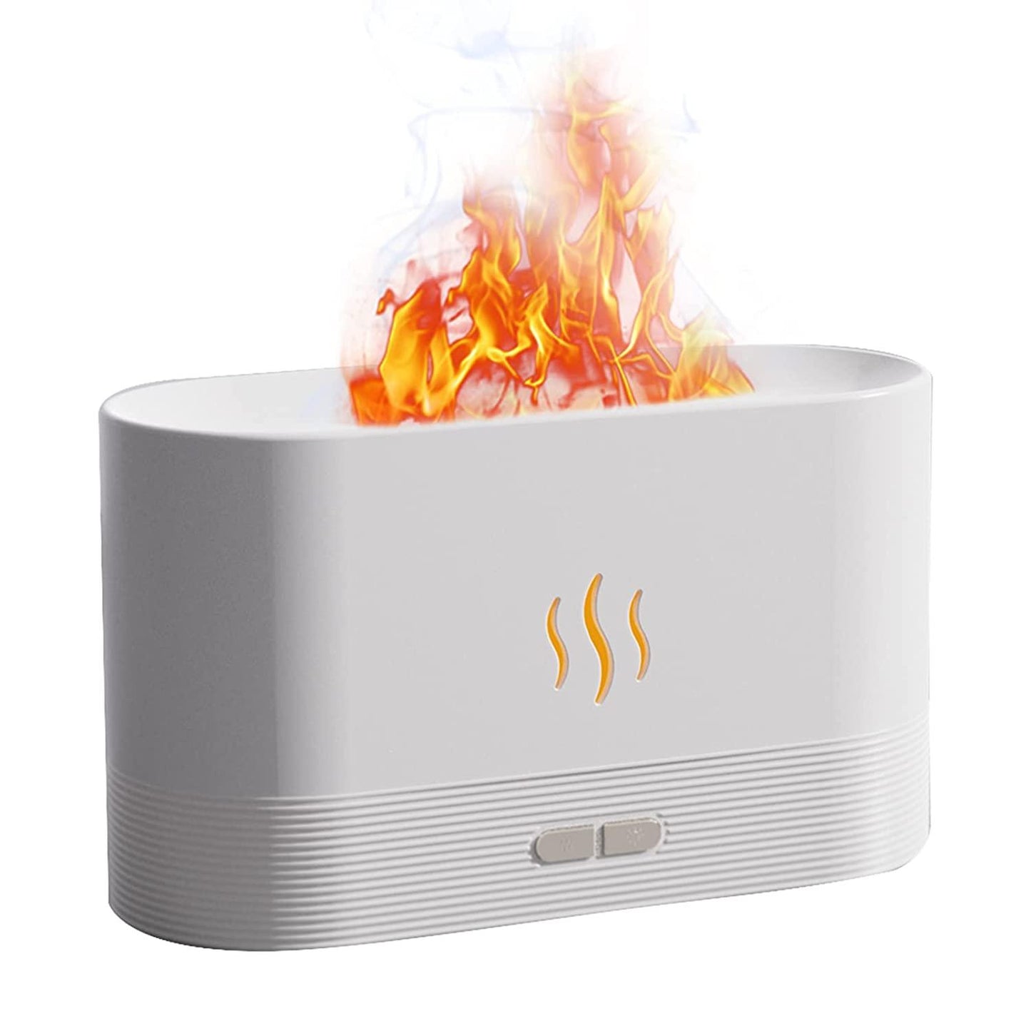 HIVAGI® Essential Oil Diffuser with Flame Light, 180mL Aromatherapy Mist Humidifier, Quiet Aroma Air Diffusers with Auto Shut-Off Protection (White). - HIVAGI®