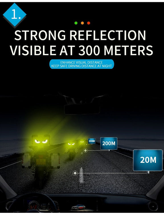 HIVAGI® Stay Safe with Reflecting Car Stickers - Anti-Collision Night Vision Warning Stickers for Cars and Motorcycles (RED). - HIVAGI®