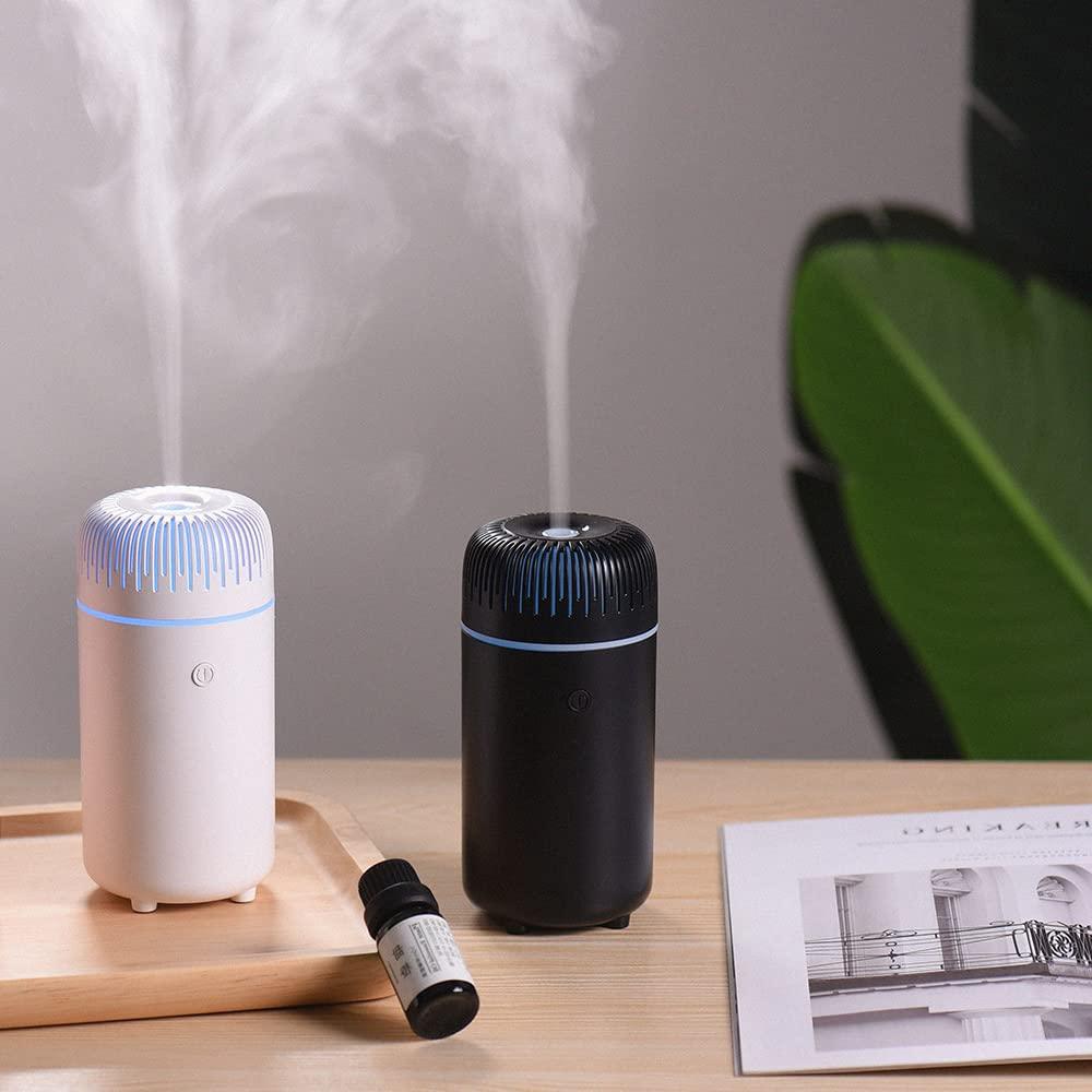 HIVAGI® Car Diffusers, 7 Color Car Essential Oil Diffuser, USB Portable Humidifier for Car Travel Office Bedroom (White). - HIVAGI®