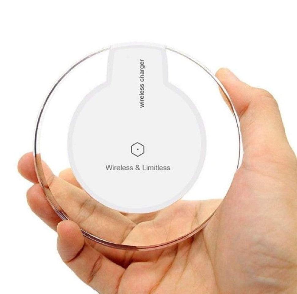 HIVAGI® Standard Ultra-Slim UFO Shape Fantasy Crystal Clear Wireless Charger Pad with LED lighting for All Qi-Enabled Devices. - HIVAGI®
