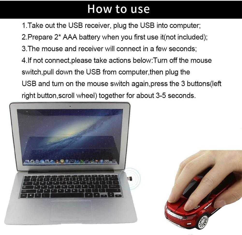 HIVAGI® Wireless Cool SUV Car Shape Mouse With USB Receiver (Red). - HIVAGI®