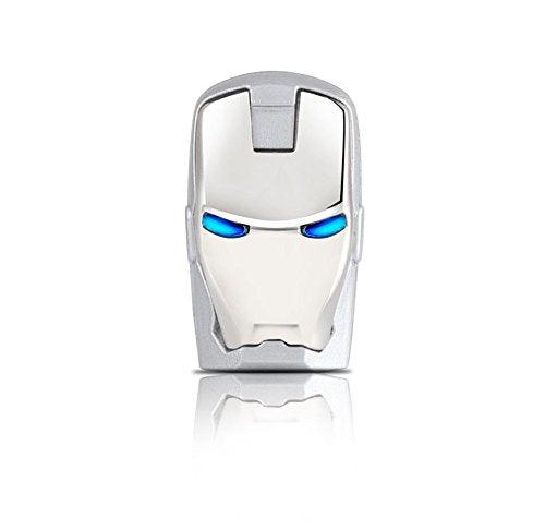 HIVAGI® Iron Man Face Pen Drive With Glowing Eyes (Silver). - HIVAGI®