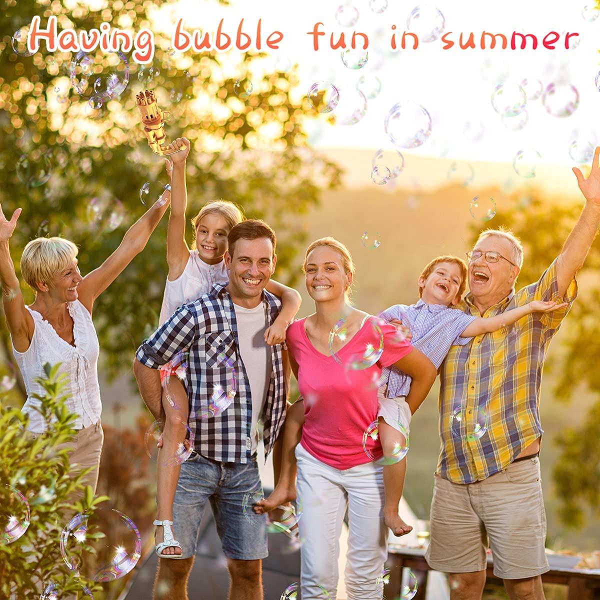 HIVAGI® 8-Hole Electric Bubbles Gun for Toddlers Toys,Gatling Bubble Machine Outdoor & Indoor Toys for Boys and Girls. - HIVAGI®