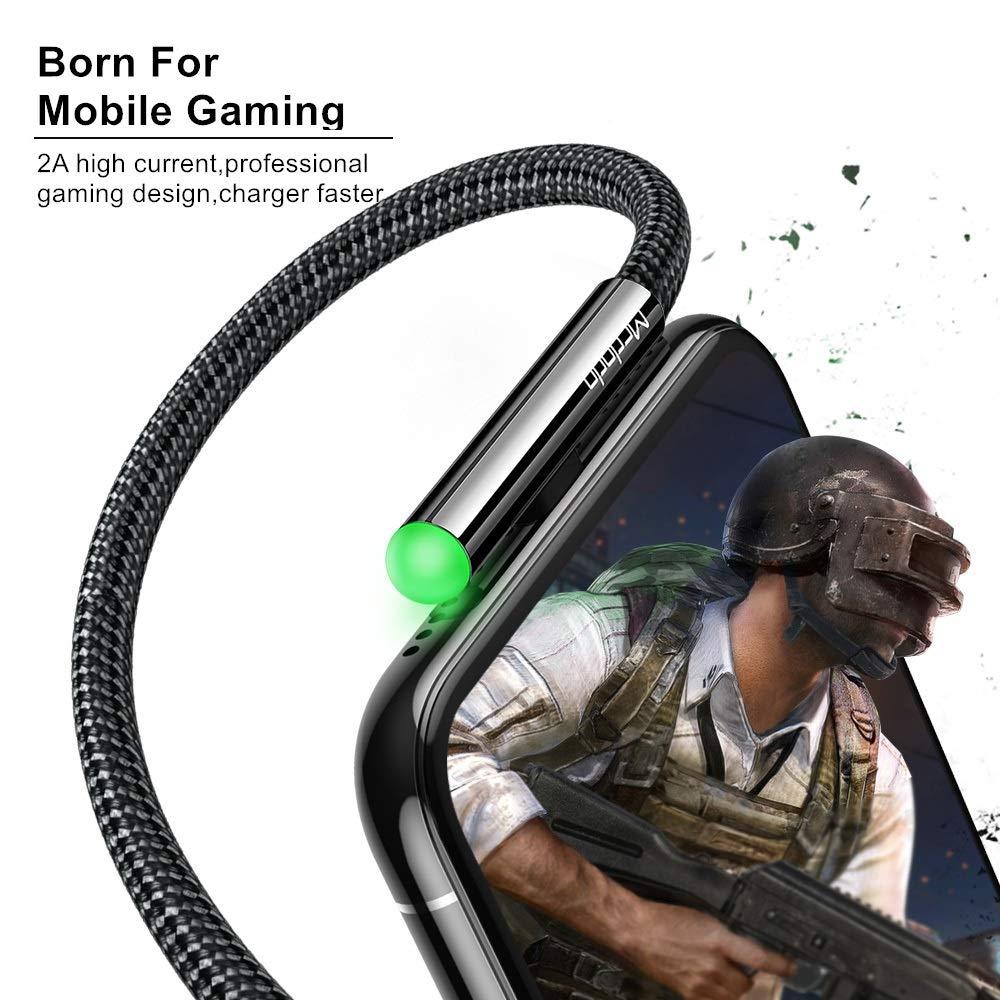 Mcdodo 90 Degree Elbow Design Gaming Cable for iPhone 13 12 11 X XS MAX XR 8 7 6 5 6s S Plus USB Data Cable. - HIVAGI®