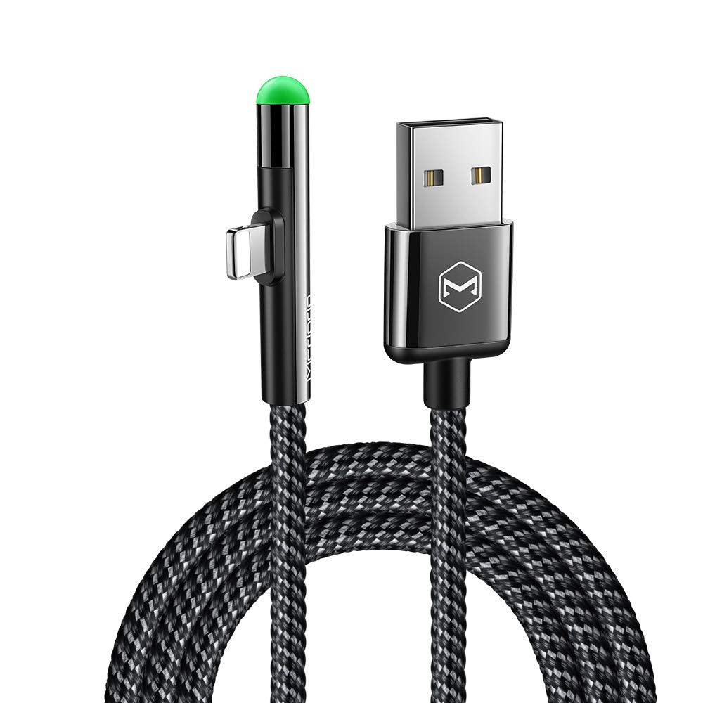 Mcdodo 90 Degree Elbow Design Gaming Cable for iPhone 13 12 11 X XS MAX XR 8 7 6 5 6s S Plus USB Data Cable. - HIVAGI®
