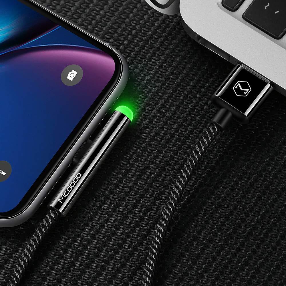 Mcdodo 90 Degree Elbow Design Gaming Cable for iPhone 13 12 11 X XS MAX XR 8 7 6 5 6s S Plus USB Data Cable. - HIVAGI®