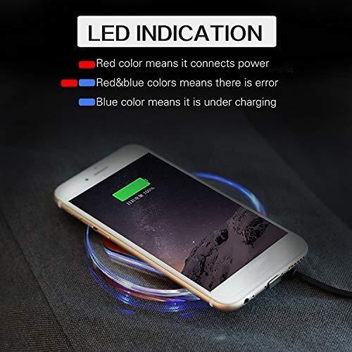 HIVAGI®  Standard Ultra-Slim UFO Shape Fantasy Crystal Clear Wireless Charger Pad with LED lighting for All Qi-Enabled Devices. - HIVAGI®