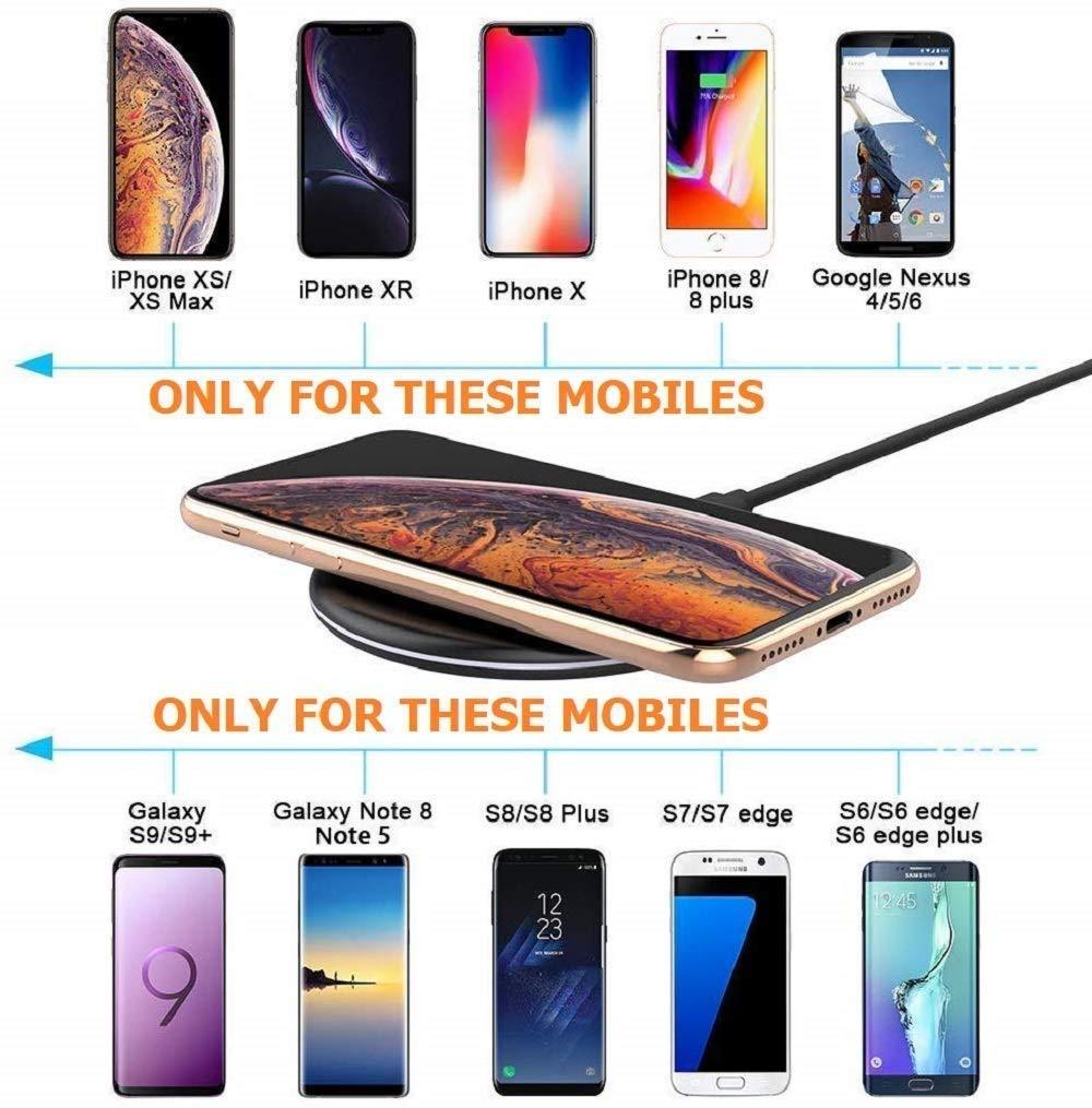 HIVAGI® Standard Ultra-Slim UFO Shape Fantasy Crystal Clear Wireless Charger Pad with LED lighting for All Qi-Enabled Devices. - HIVAGI®