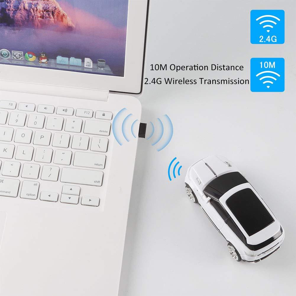 HIVAGI® Wireless Cool SUV Car Shape Mouse With USB Receiver (White). - HIVAGI®