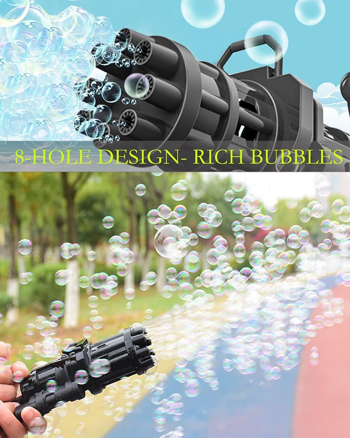 HIVAGI® 8-Hole Electric Bubbles Gun for Toddlers Toys, New Gatling Bubble Machine Outdoor Toys for Boys and Girls. - HIVAGI®