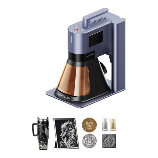 LaserPecker LP5 20W Fiber & Diode Dual Laser Engraver – Portable 6kg, 10X Faster, 0.0027mm Precision for Metal, Wood, Jewelry & 3D Engraving.