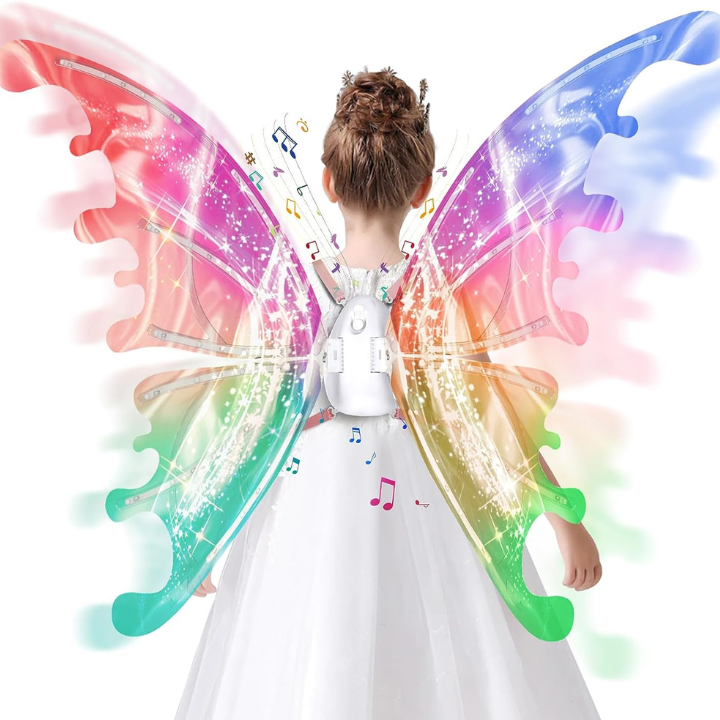 LED Butterfly Wings Costume for Girls - Light Up Princess Cosplay Perfect for Christmas, Festivals, and Birthday Parties. - HIVAGI®