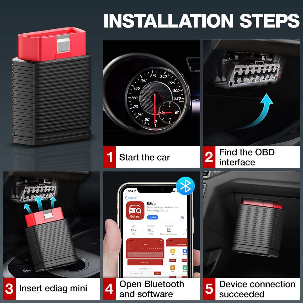 Top-Rated EDIAG Mini OBD2 Bluetooth Scanner: Ultimate Diagnostic Tool for All Vehicles.