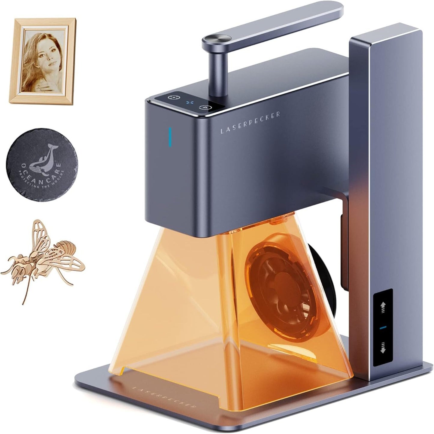 LaserPecker LP2 Laser Engraver – Ultra-Fast Handheld Engraving Machine with 360° Rotary Axis, Galvo Tech, 0.05mm Precision for Wood, Leather, Metal.