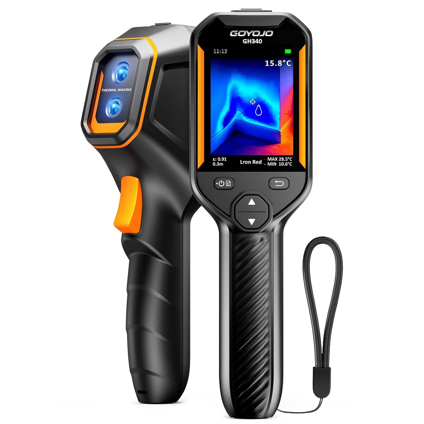 GOYOJO GH340 Thermal Imaging Camera: 640x480 Super Resolution Handheld IR Imager with 2MP Visual Camera, 25Hz Refresh Rate, -4°F to 1022°F | Professional Infrared Camera for Home Inspection, HVAC, & Electrical Leak Detection