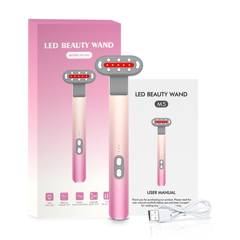 7-in-1 LED Light Therapy Wand: Red Light Therapy for Face & Eyes - Anti-Aging, Acne Treatment, Skin Rejuvenation.