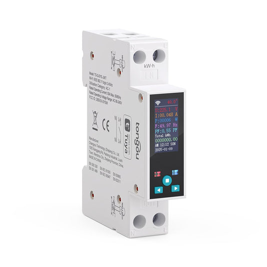 Tongou Smart WiFi Energy Switch, 1P+N, Power Monitor, Recloser & Overload Protection.