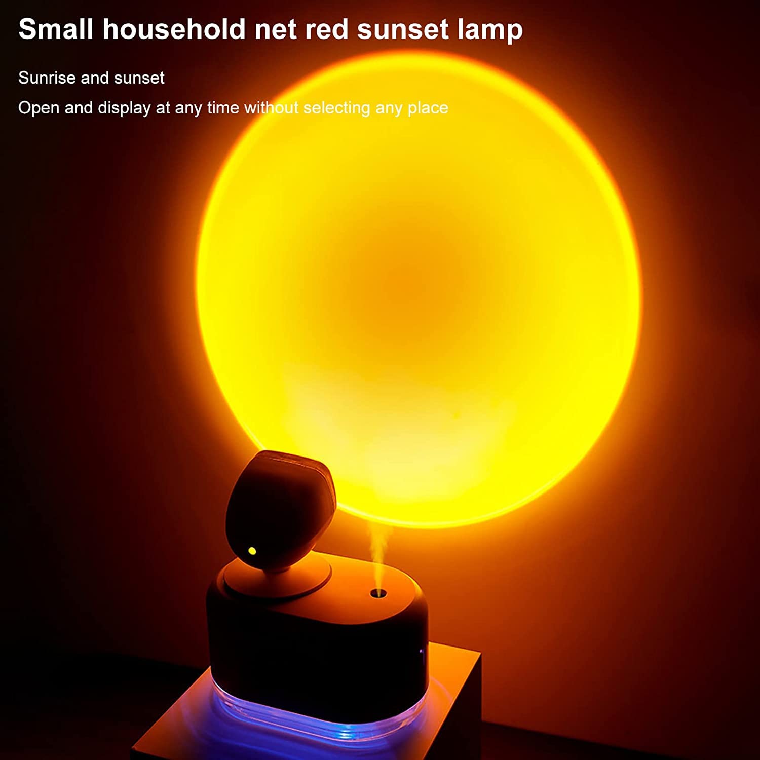 HIVAGI® Portable Mini Humidifier with Sunset Lamp - Enhance Your Environment with Mist, Light, and Relaxation. - HIVAGI®
