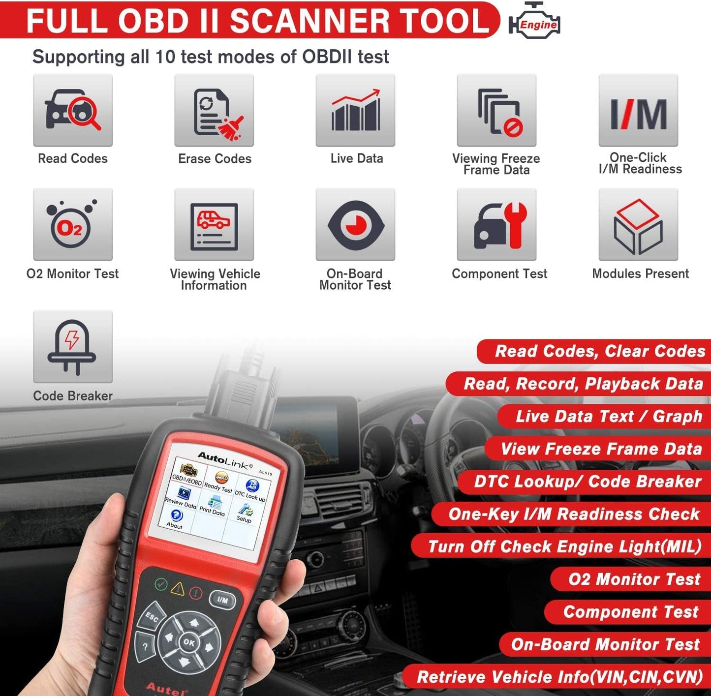 Autel AL519 AutoLink OBD2 Scanner: The Ultimate Car Diagnostic Tool for 2024.