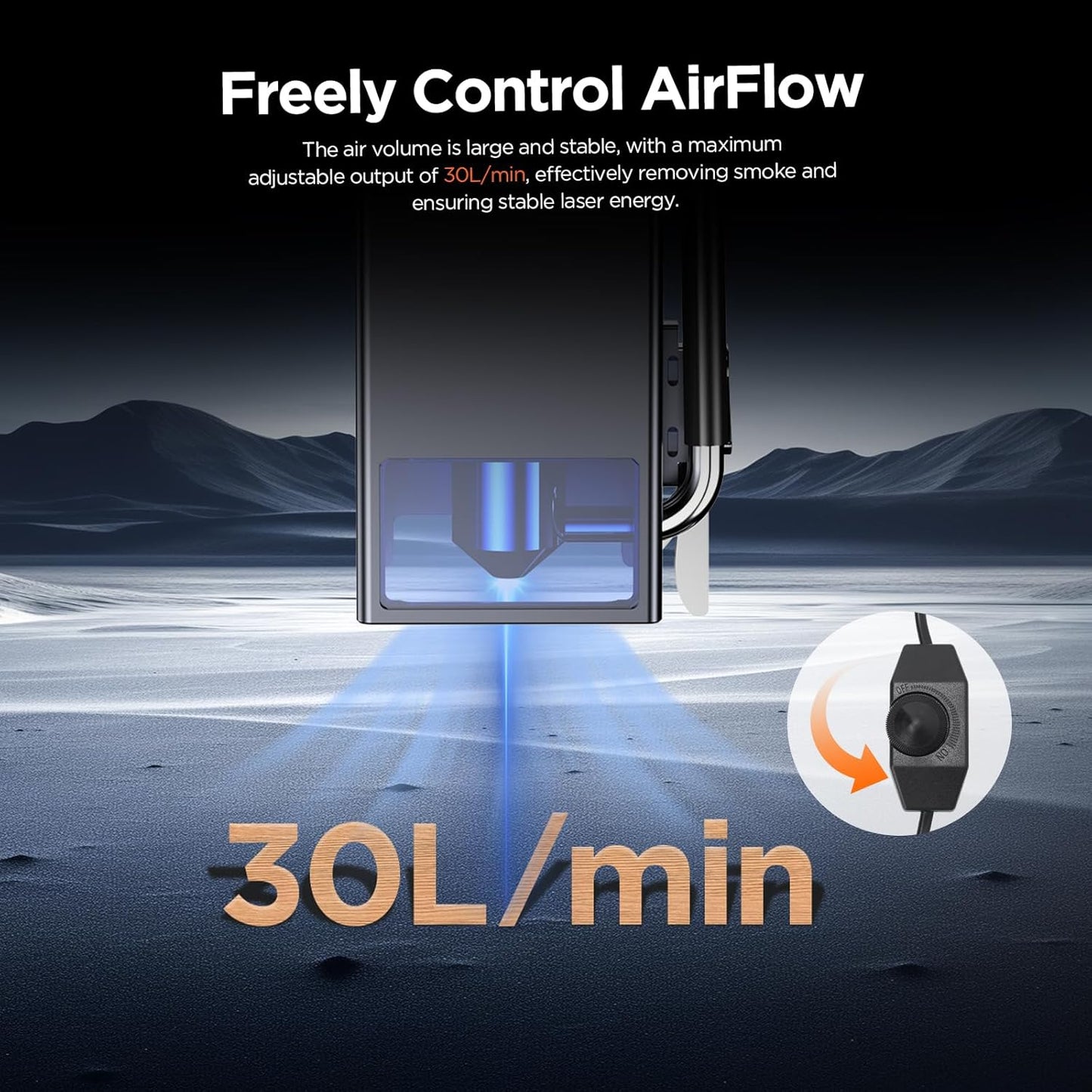 ACMER C4 Laser Air Assist Pump | 30L/min Adjustable Airflow for CNC & Engraving.