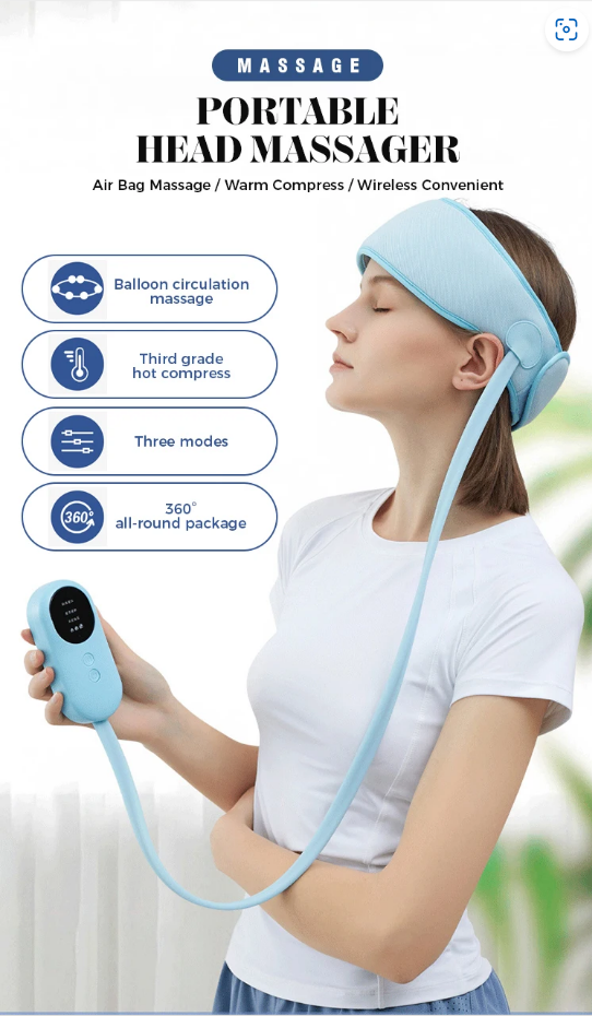 HIVAGI "Wireless Head Massager with Vibration, Heat, and Air Compress HIVAGI "Wireless Head Massager with Vibration, Heat, and Air Compress