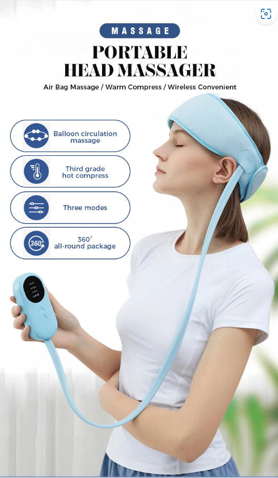 HIVAGI® "Wireless Head Massager with Vibration, Heat, and Air Compression - Relieve Stress and Promote Relaxation" - HIVAGI®