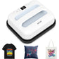 AST&T 12" x 10" Portable Heat Press Machine – Easy DIY T-Shirt, Pillow, Tote Bag & Fabric Printing Press with Auto Shut-Off, Fast Heating & Safe Anti-Overheating Design (White)