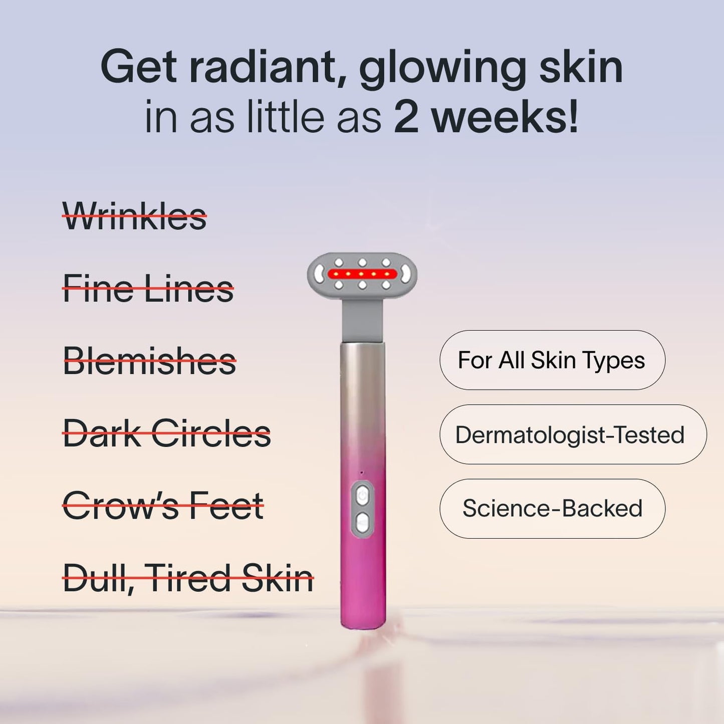 7-in-1 LED Light Therapy Wand: Red Light Therapy for Face & Eyes - Anti-Aging, Acne Treatment, Skin Rejuvenation.