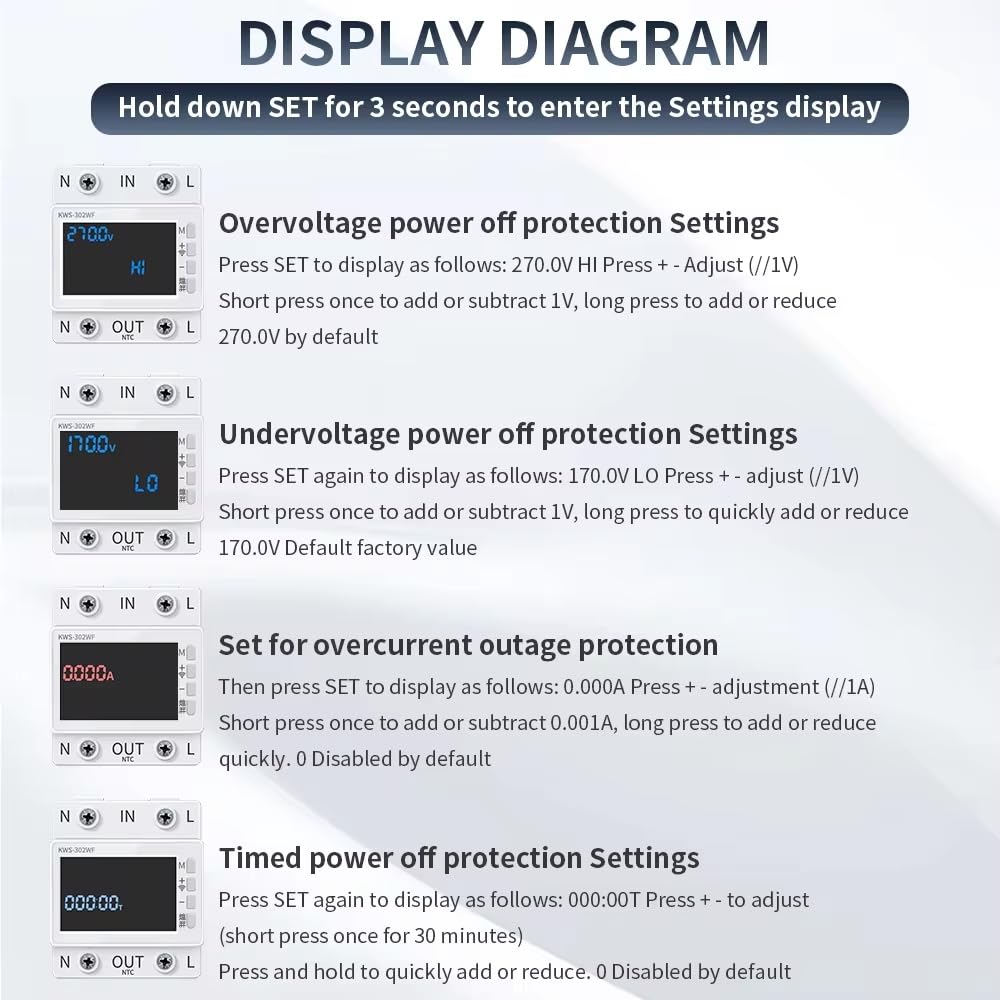HIVAGI KWS-302WF 63A WiFi Smart Switch Circuit Breaker – 8-in-1 Energy Meter & Protector.