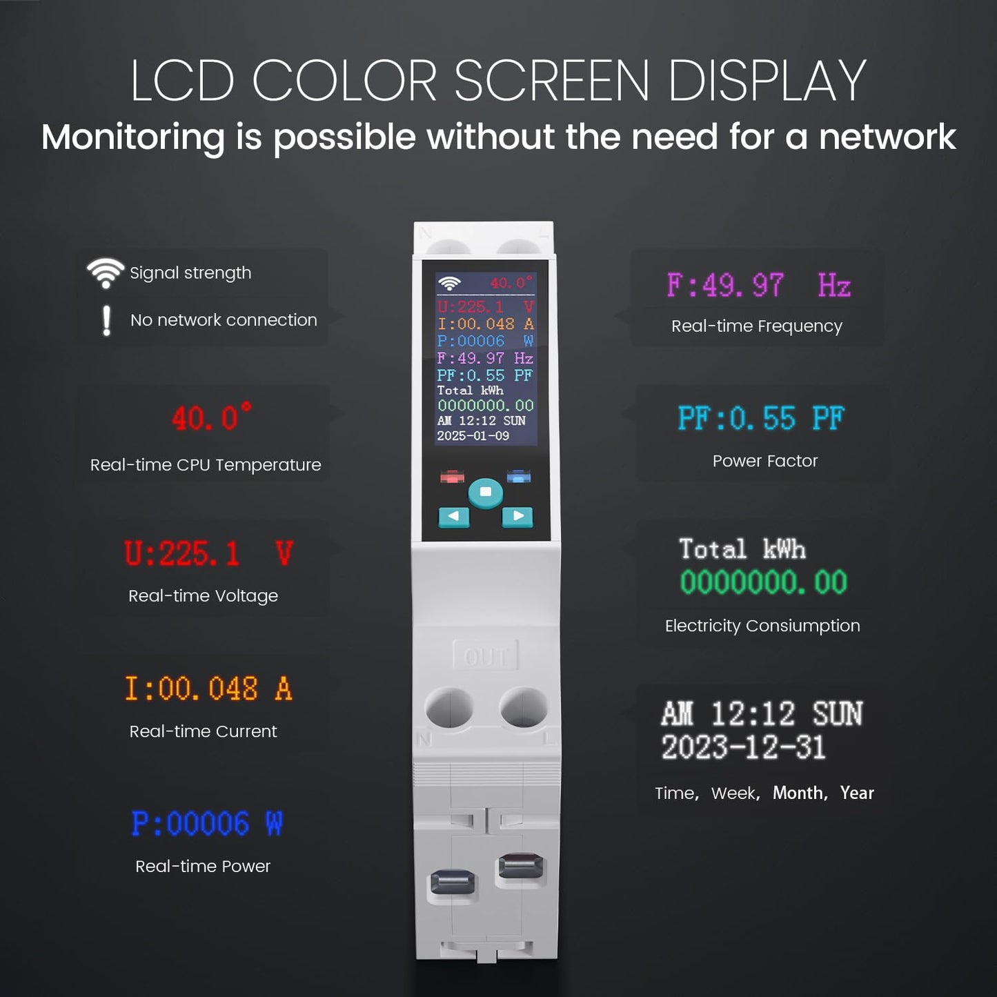 Tongou Smart WiFi Energy Switch, 1P+N, Power Monitor, Recloser & Overload Protection.