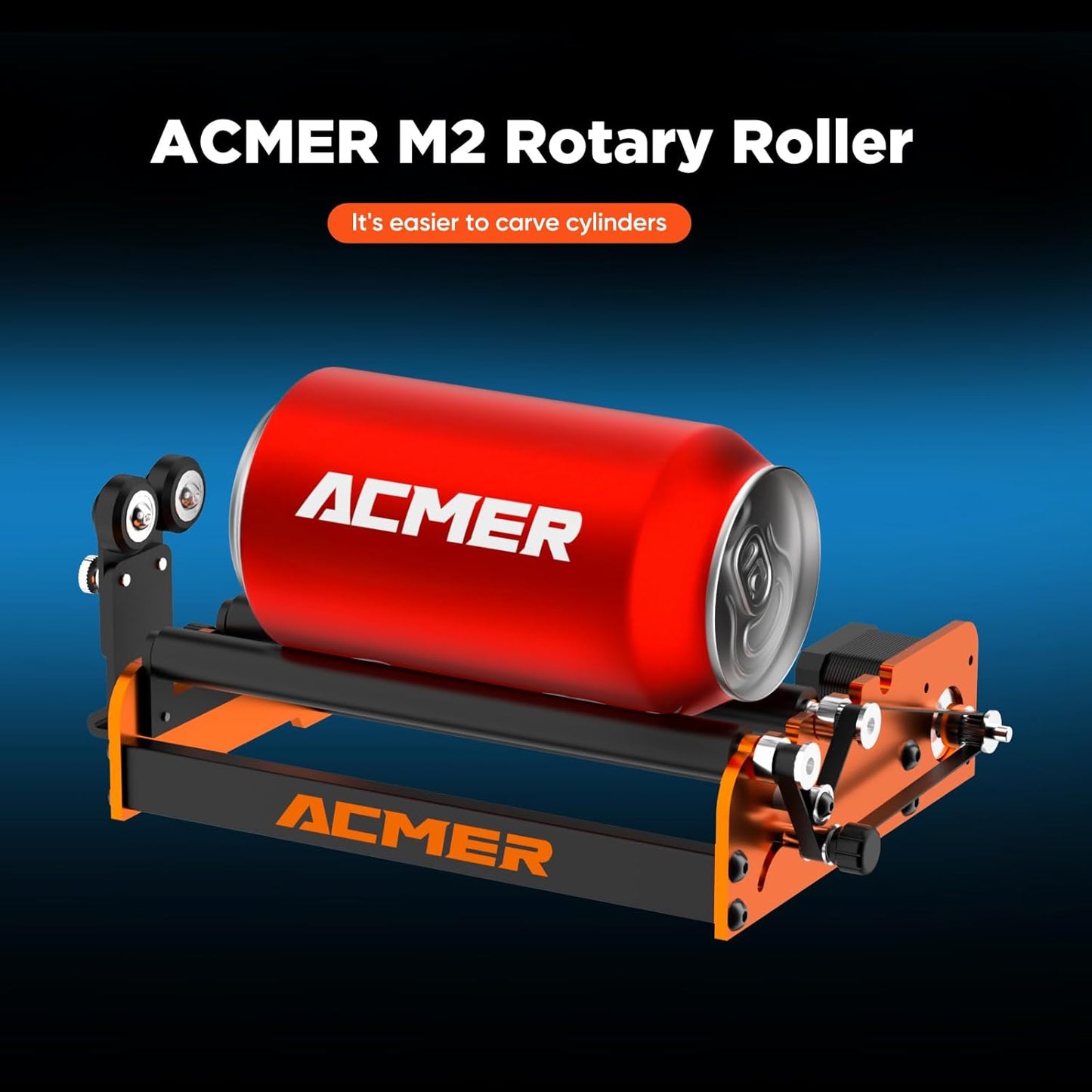 ACMER M2 Laser Rotary Roller – 360° Y-Axis Engraving Tool for Cylindrical Objects | Adjustable Height, Plug & Play.