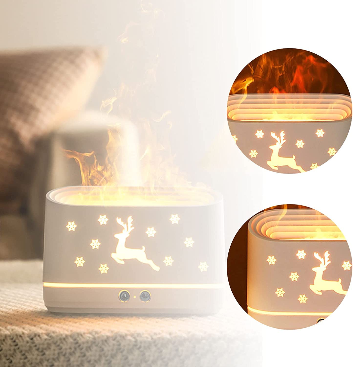 Premium Flame Diffuser Humidifier - Realistic Flame, Quiet Operation, Auto Shut-Off | Aromatherapy for Home & Yoga. - HIVAGI®